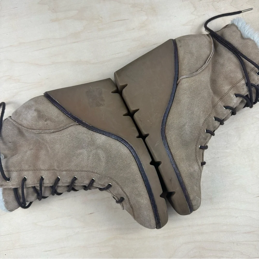 Michael Kors wedge Boots with Fur Trim